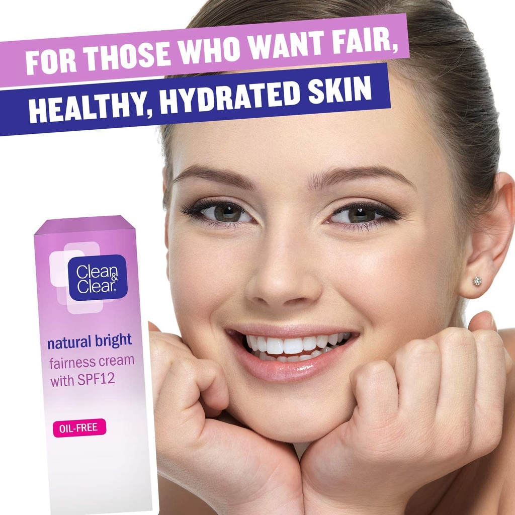Clean & Clear Fairness Face Cream, Natural Bright, Spf12, 50ml