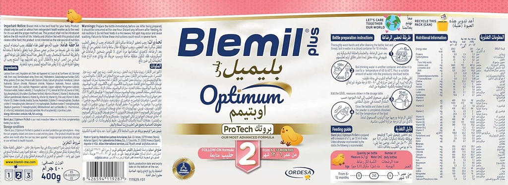 Blemil Plus Optimum ProTech #2 From 6-12 Months 400g Online at Best Price, Baby milk powders & formula