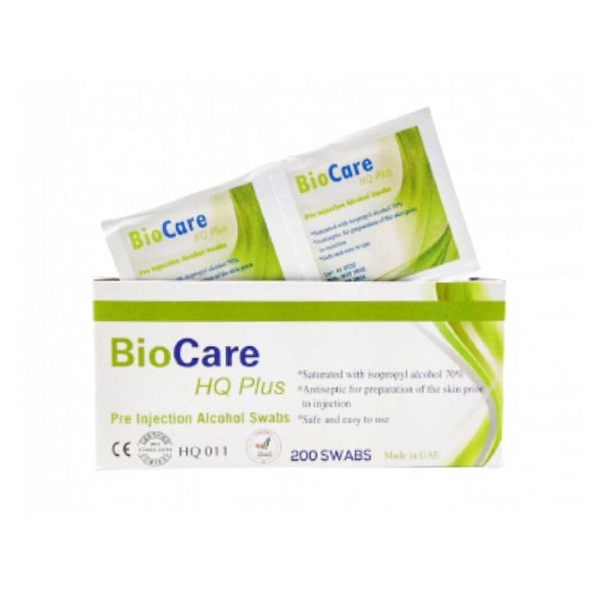 Alcohol medical swab, 200 pieces, Biocare HQ Plus