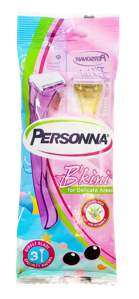 Persona Bikini women&#39;s razors for the sensitive area, one blade, with aloe vera and vitamin E, 3 razors