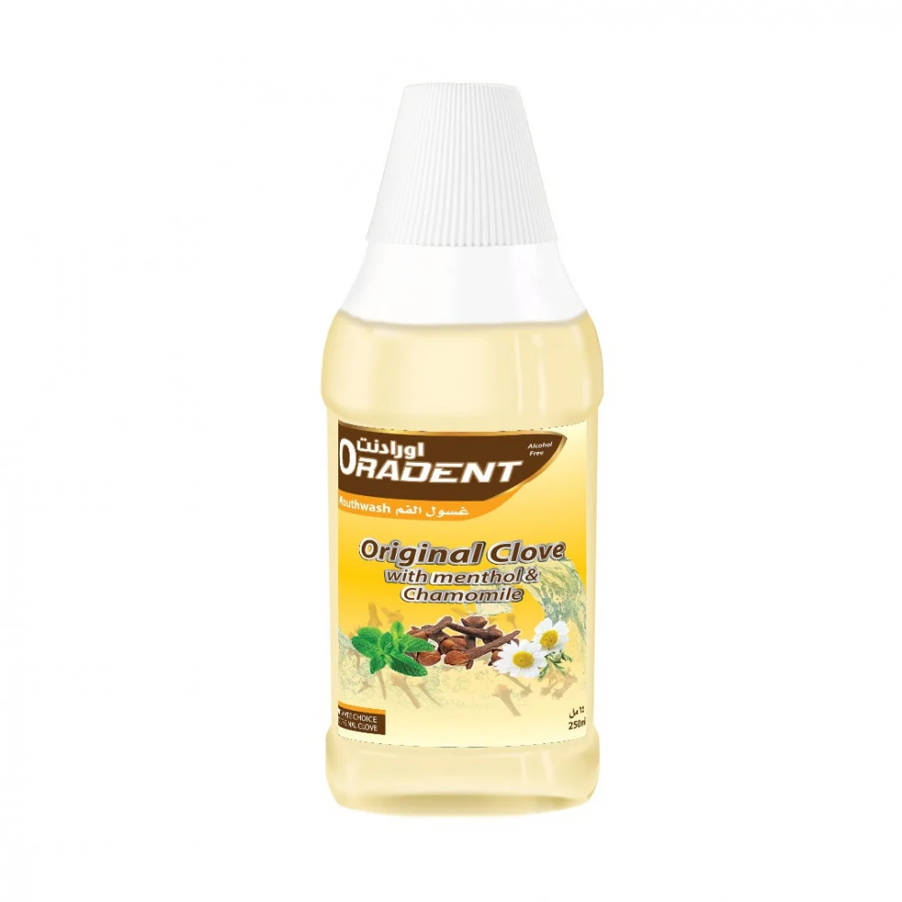 Oradent Mouthwash Clove With Menthol And Chamomile 250 Ml