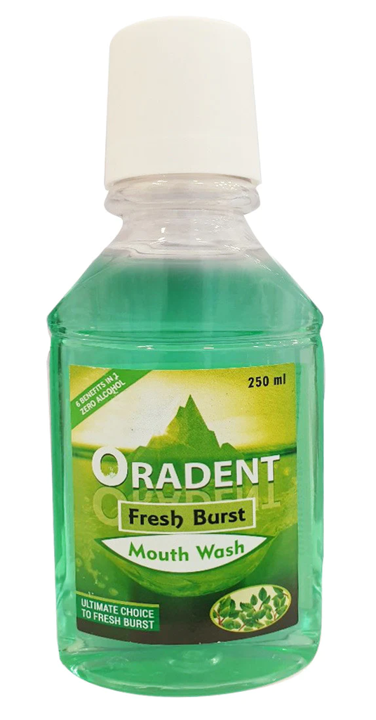 Oradent  Mouthwash Fresh Burst 250 Ml