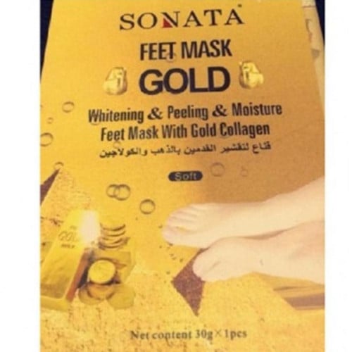 Sonata exfoliating foot mask with gold and collagen