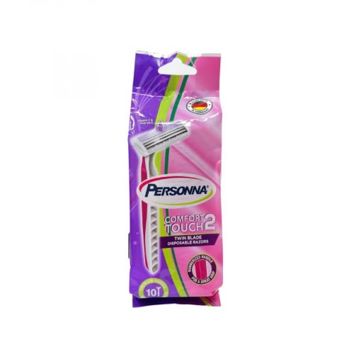 Persona Comfort Touch 2 Double Edge Women&#39;s Razors With Aloe Vera And Vitamin E 10 Razors