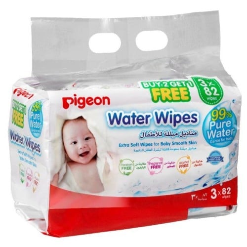 Pigeon Baby Wipes, Unscented, 246 Wipes (2+1)