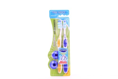 Astera Time Indicator Toothbrush Medium Bristle 2 In 1