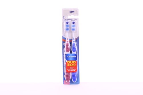 Astera Active Clean Toothbrush 1 + 1 Medium Bristles