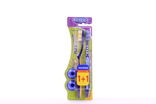 Astera Flexactive Toothbrush 1 + 1 Medium Bristles