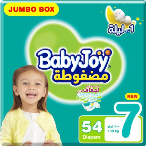 Baby Joy Size (7) Jumbo Box Of 54 Diapers