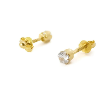 Malaysian Medical Gold Crystal Earring