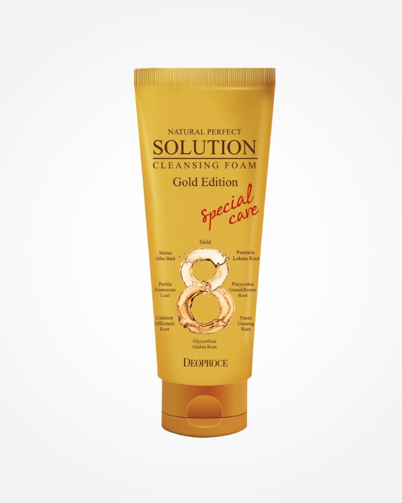DEOPROCE ​NATURAL PERFECT SOLUTION CLEANSING FOAM GOLD EDITION (170ML)