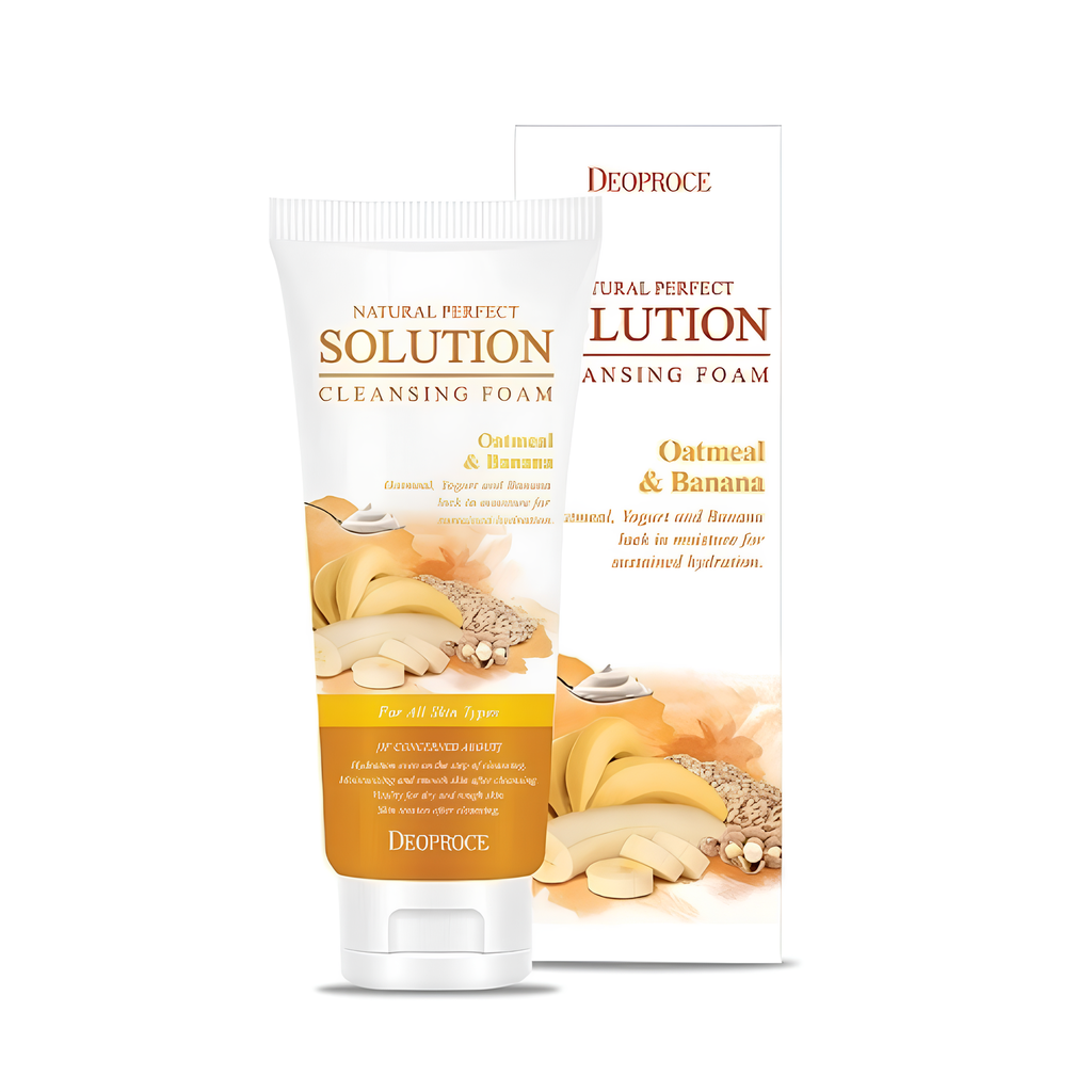 Deoproce Natural Perfect Solution Cleansing Foam Oatmeal and Banana 170g