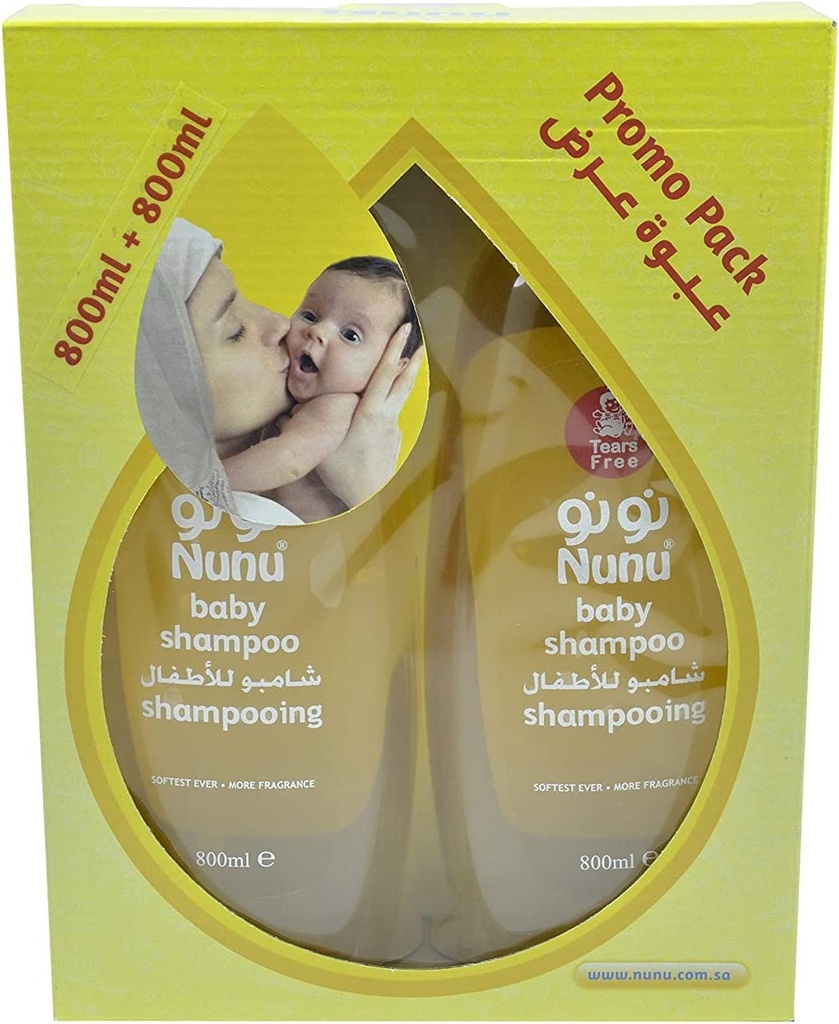 Nuno Shampoo Children Package Show 800 Ml +800 Ml Nunu Baby Shampoo Promo Pack 800ml + 800ml