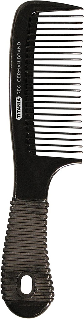 Titania Handle Comb With Rubber Handle Approx. 20 5 Cm Black Comb