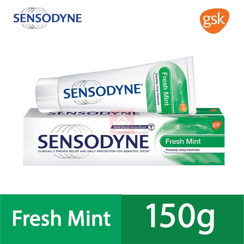 SENSODYNE Fluoride Toothpaste Fresh Mint - 150 gm + Free Tooth Brush
