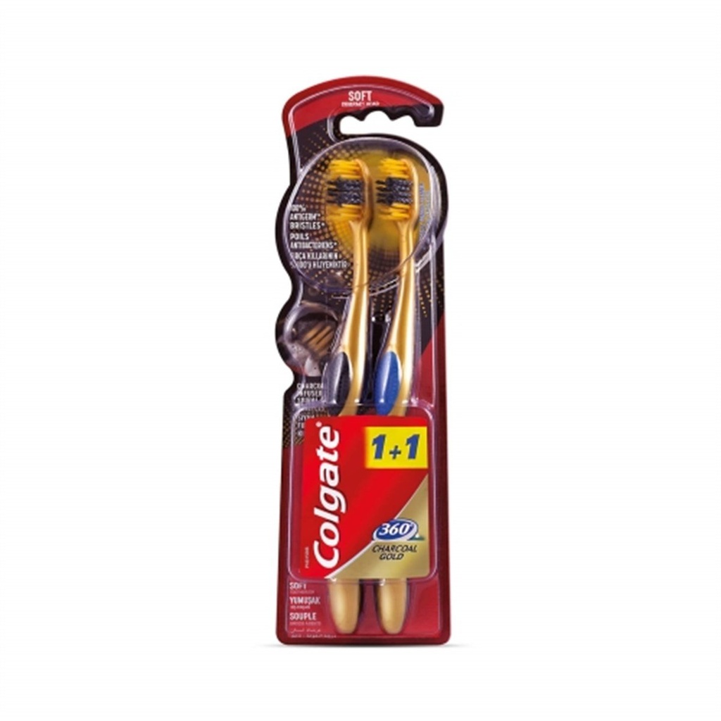 Colgate Gold Toothbrush with Charcoal 2pcs pack Offer