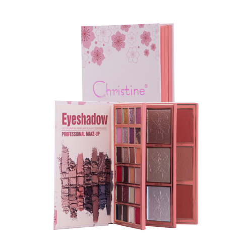 Christine 4 In 1 Palette Notebook Eye Shadow + Highlighter + Blush + Lipstick Ch-k2311