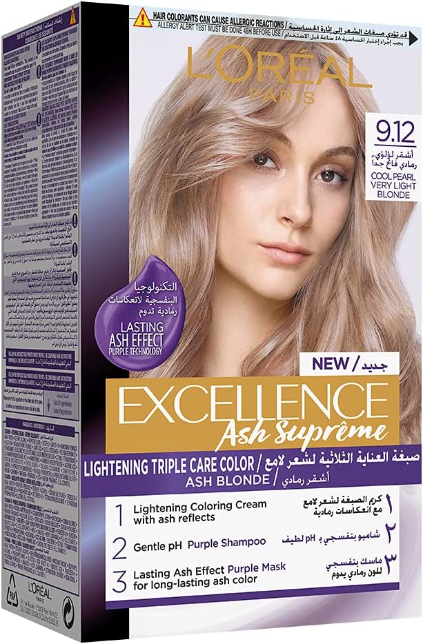 L'oréal Paris Excellence Ash Supreme Anti-brass Permanent Hair Color 9.12 Cool Pearl Very Light Blonde