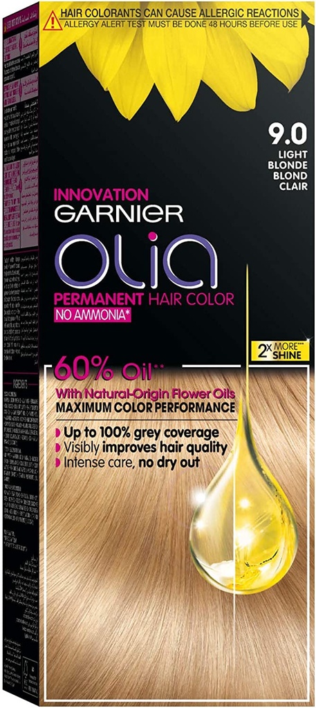 Garnier Olia No Ammonia Permanent Hair Color With 60% Oils 9.0 Light Blonde