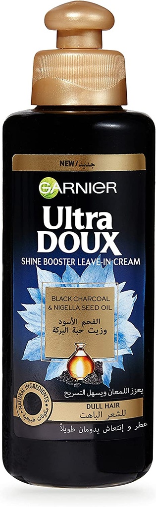 Garnier Ultra Doux Black Charcoal And Nigella Seed Oil Shine Booster Leave-in Cream