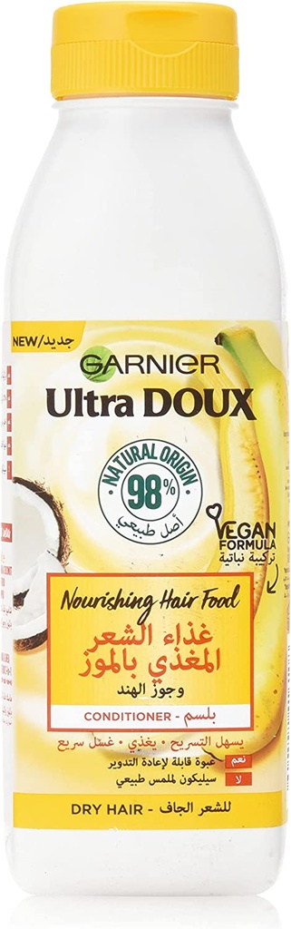 Garnier Ultra Doux Nourishing Banana Hair Food Conditioner For Dry Hair 350 Ml