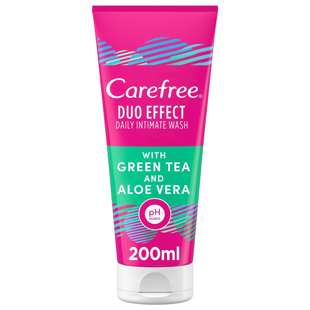 Carefree Dual Effect Intimate Daily Wash With Green Tea And Aloe Vera 200ml
