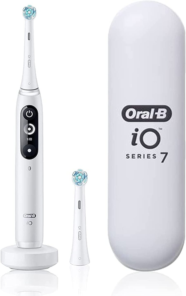 Oral-b Io7 Electric Rechargeable Toothbrush 1 White Handle With Revolutionary Magnetic Technology Black & White Display 5 Modes 1 Premium Travel Case