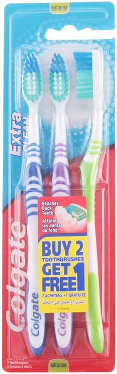 Colgate Extra Clean Toothbrushes Medium (pack Of 3)
