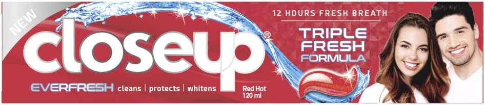 Close Up Triple Fresh Formula Gel Toothpaste Red Hot 120ml