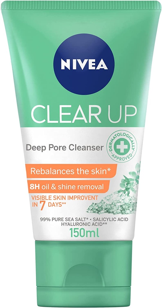 Nivea Clear Up Deep Pore Cleanser With Sea Salt And Salicylic Acid 150 Ml