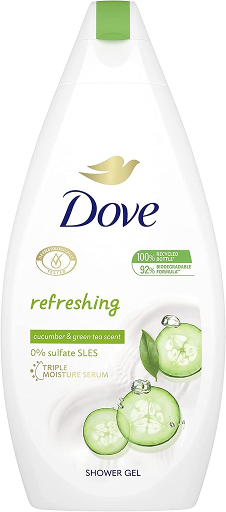 Dove Nourishing And Restore Body Wash 500ml/16.9oz Go Fresh-cucumber & Green Tea)