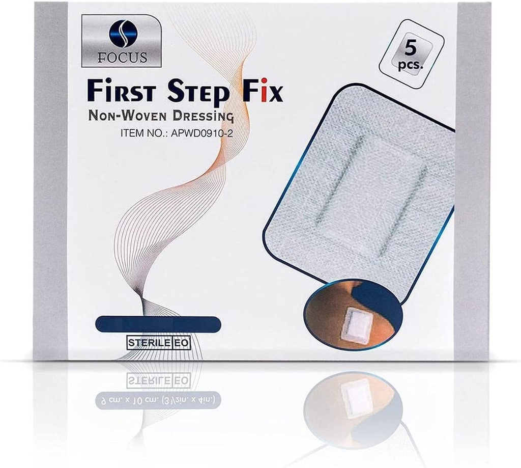 First Step Fix Non-woven Adhesive Wound Dressing 5 Pieces 20 Cm Length X 9 Cm Width White