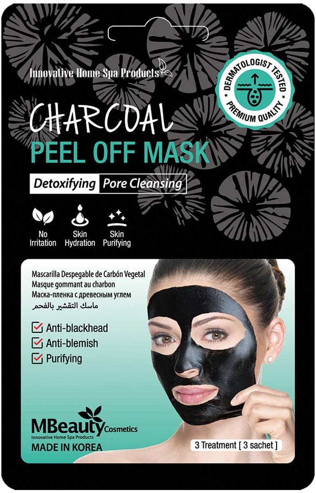 Mbeauty Charcoal Peel Off Mask 3 Sheets 7g X 3 Sachet/.74 Oz