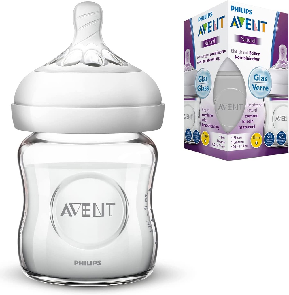 Philips Avent Baby Glass Bottle - 120ml Scf051/17 White