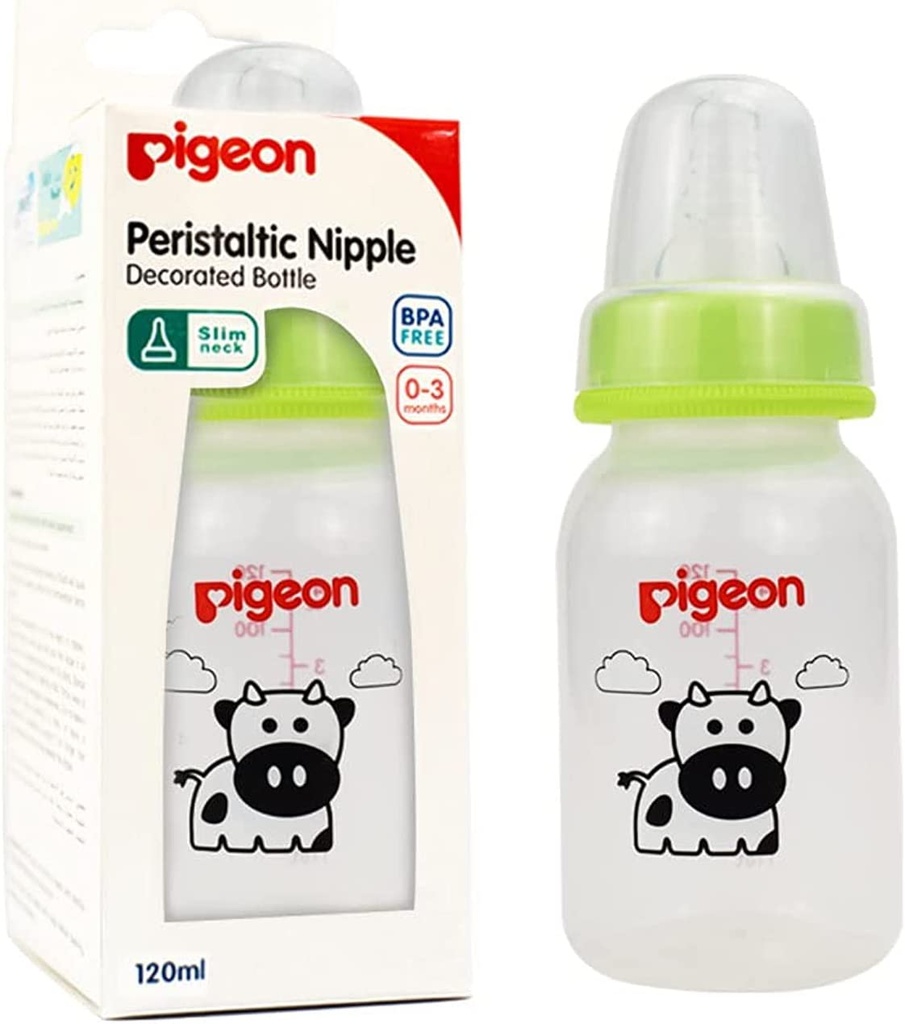 Pigeon Sn Rpp Decorated Bottle 120ml Animal -blue 00415