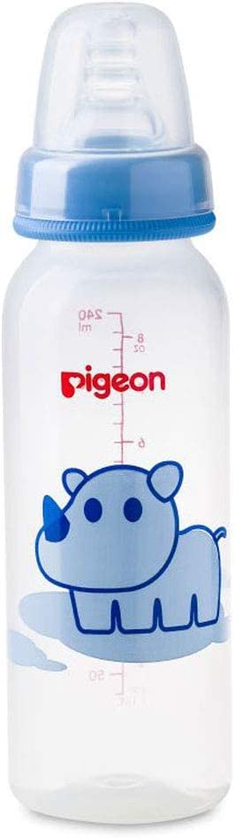 Pigeon Peristaltic Nipple Slim Neck Animal Decorated Bottle 240 Ml Packaging May Vary Assorted Colors