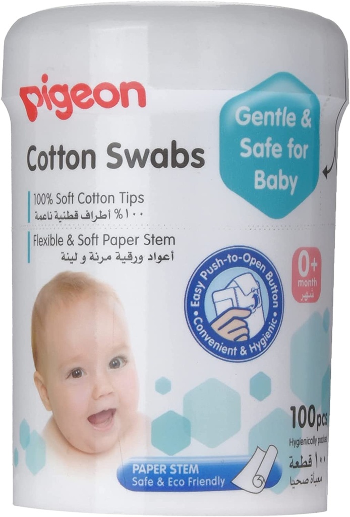 Pigeon Cotton Swabs Extra Thin Stem 100 Pieces