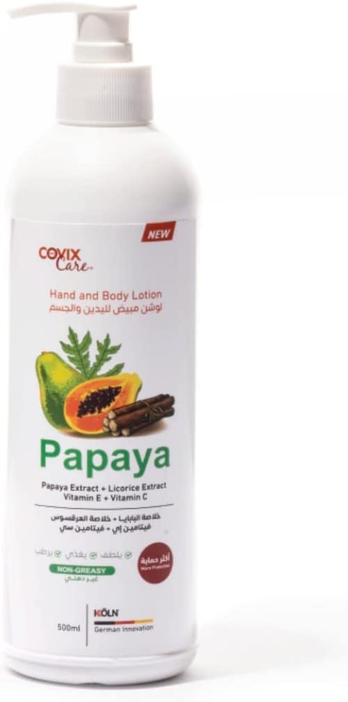 Covix Whitening Hand And Body Lotion With Papaya And Licorice Extract 500 Ml