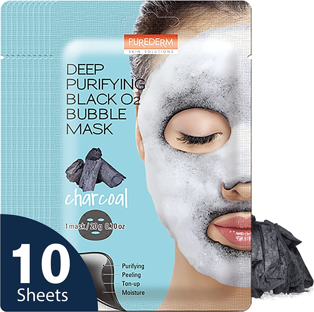 Purederm Deep Purifying Black O2 Bubble Mask Charcool