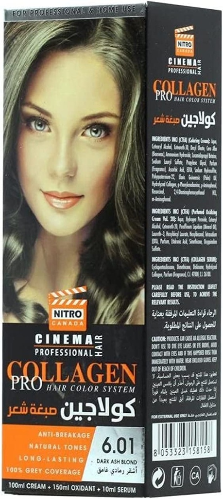 Nitro Canada Collagen Pro Hair Color 6.01 Dark Ash Blond