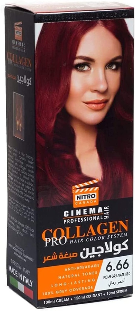 Nitro Canada Collagen Pro Hair Color 6.66 Pomegranate Red