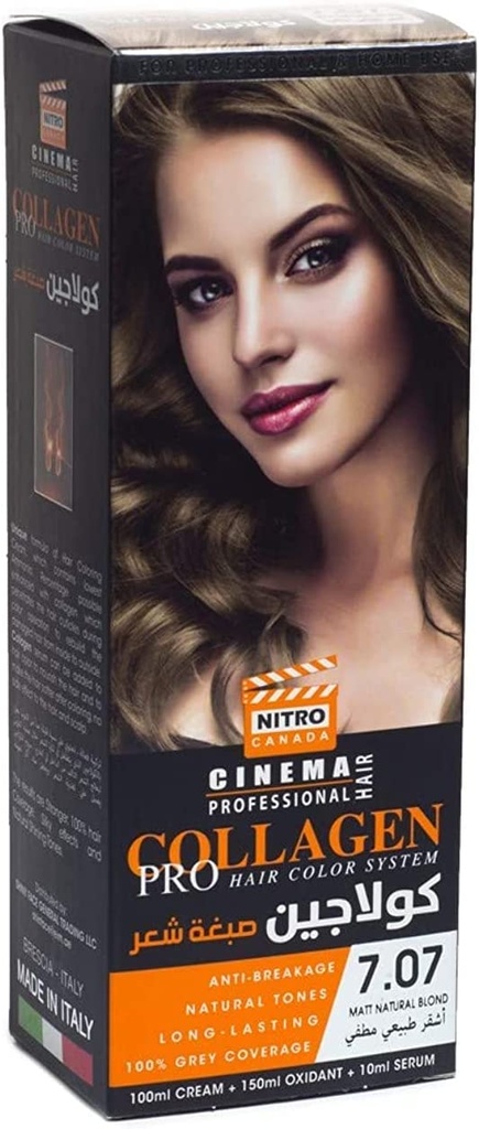 Nitro Canada Collagen Pro Hair Color 7.07 Matte Natural Blonde