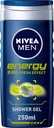 Nivea Men 3in1 Shower Gel Body Wash Energy 24h Fresh Masculine Scent 250ml