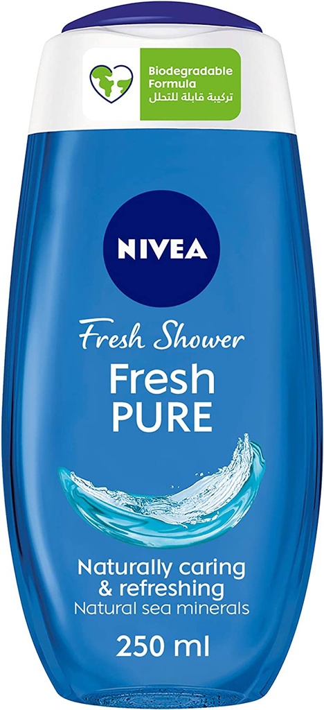 Nivea Shower Gel Body Wash Fresh Pure Sea Minerals Aquatic Scent 250ml