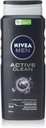 Nivea Men 3in1 Shower Gel Body Wash Active Clean Charcoal Woody Scent 500ml