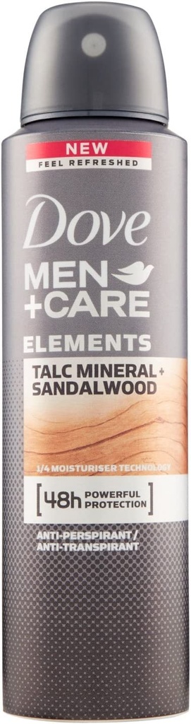 Dove Men Care Anti-perspirant Spray 150ml Mineral Powder - Sandalwood 48hr