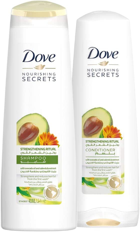 Dove Nourishing Secrets Shampoo 400ml & Conditioners Strengthens And Reduces Hair Fall 400ml