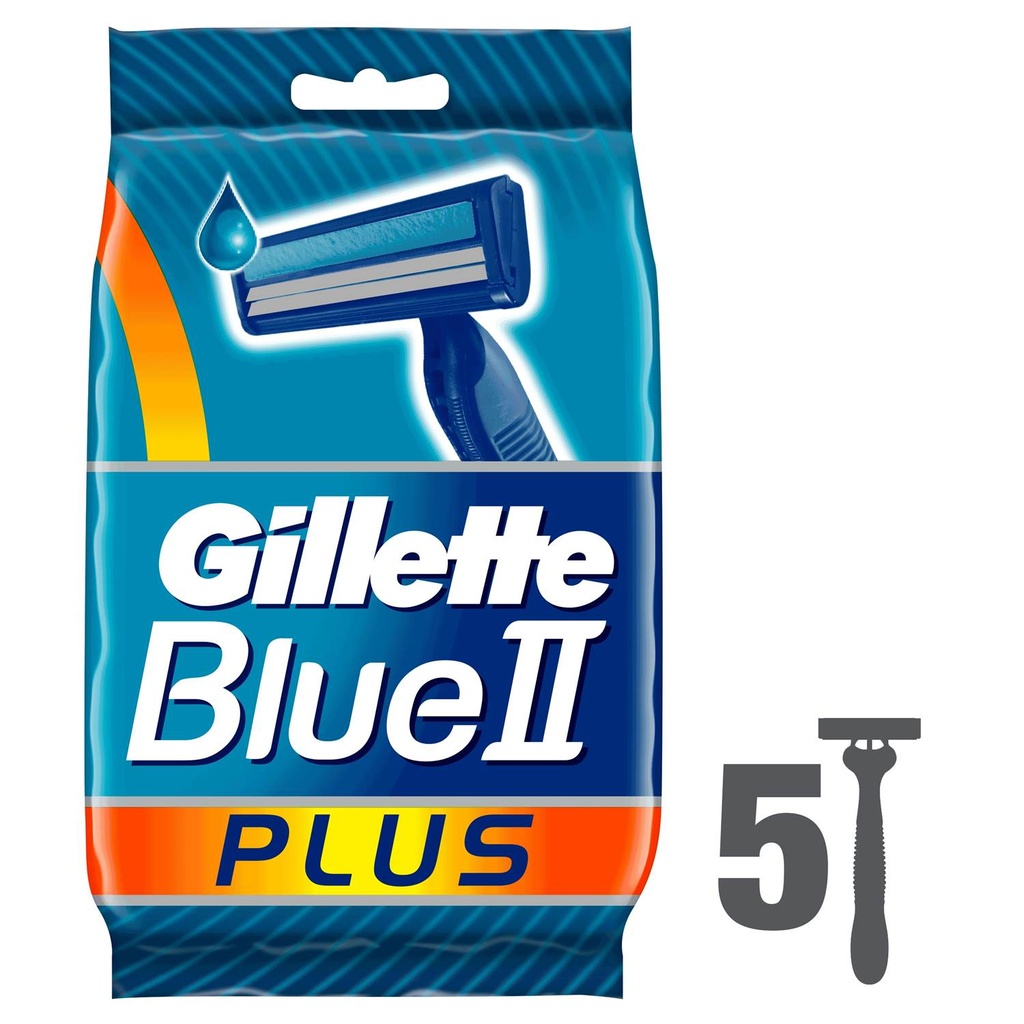Gillette Blue Ii Plus Ultra Grip 5 Bags 32506