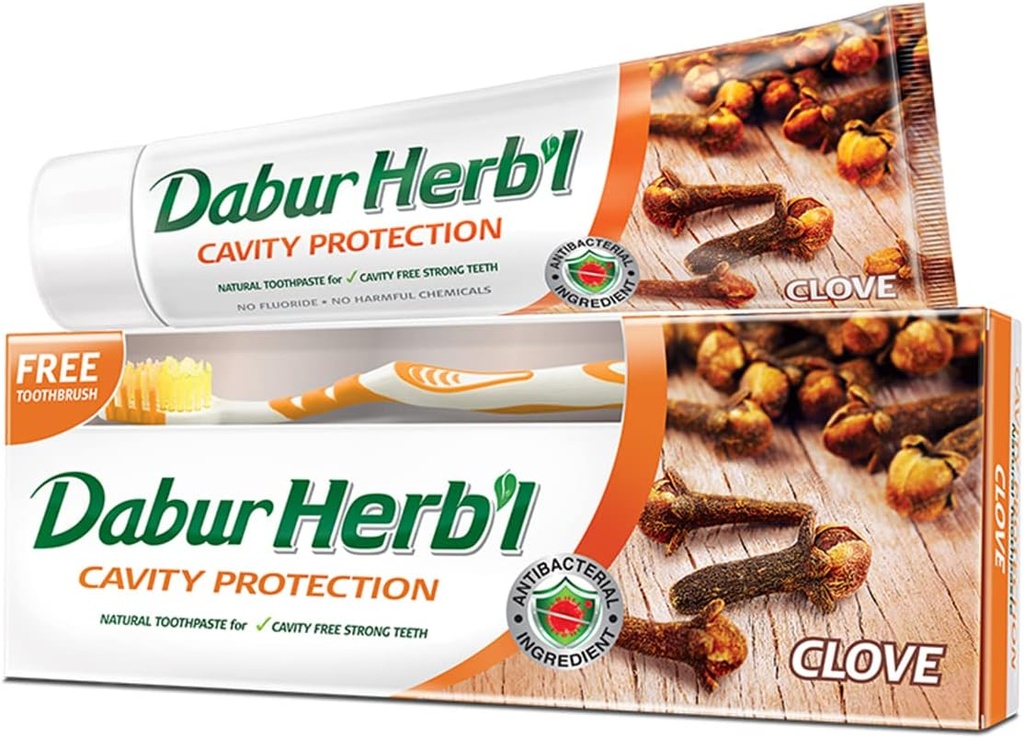 Dabur Herbal Clove Toothpaste With Toothbrush 150 Gm