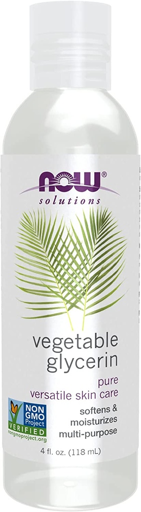 Now Solutions Vegetable Glycerin 100% Pure Versatile Skin Care Softening And Moisturizing 4-ounce